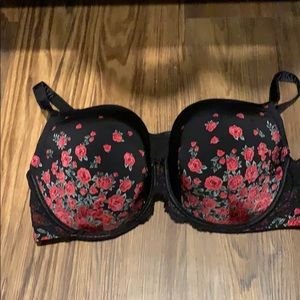 Rose and black bra